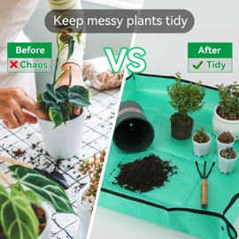 2pcs Waterproof Plant Mat – Lightweight, Foldable & Space-Saving Design for Transplanting, Seeding, Soil Mixing & Mess-Free Plant Care. Durable Indoor/Outdoor Gardening Potting Pad. (26.8''x26.8'')