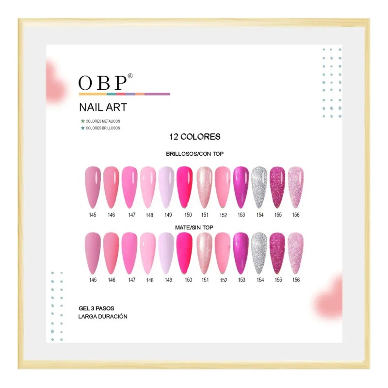 Obp Gama De 12 Colores Gel Esmalte Semi Permanente