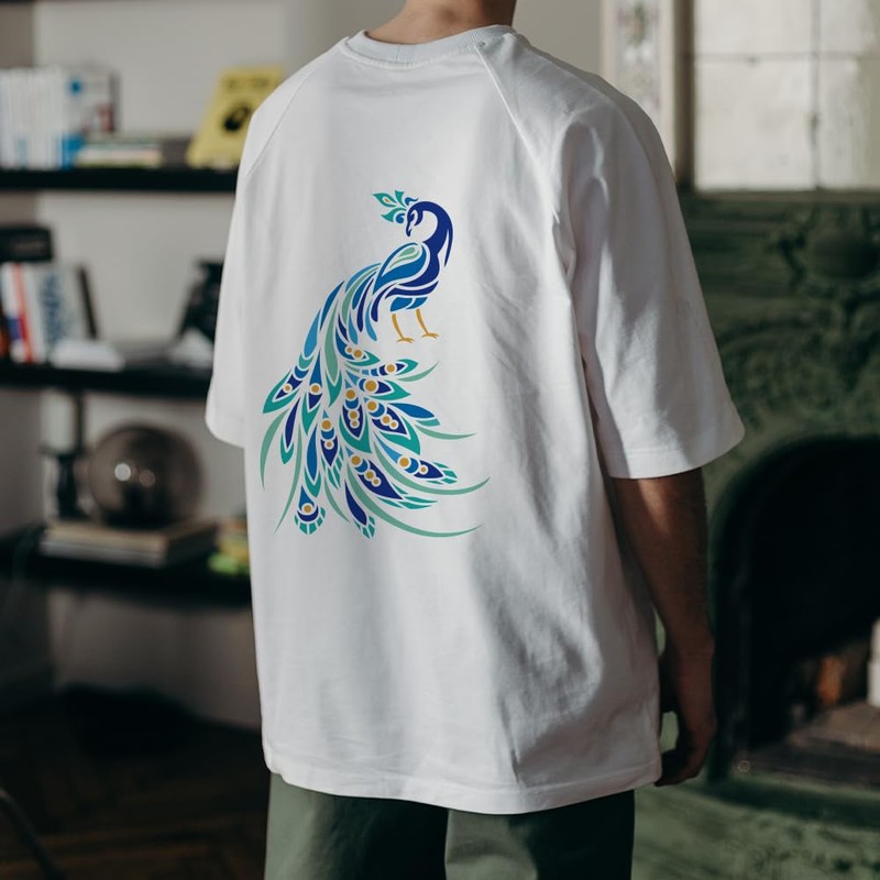 MAYJOYDIY Peacock Stencil 11.7×8.3inch Large Peacock Drawing Stencils with Paint