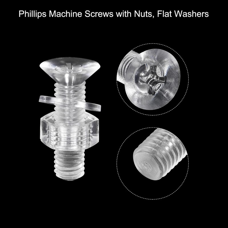 sourcing map 20 Sets Phillips Machine Screws M8 x 30