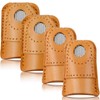 4 Pieces Leather Thimble Hand Sewing Thimble Finger Protector Coin