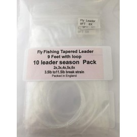 BestCity Fly Fishing Tapered LEADERS with loops MULTI Pack of 10 Size 2X 3X 4X 5X 6X