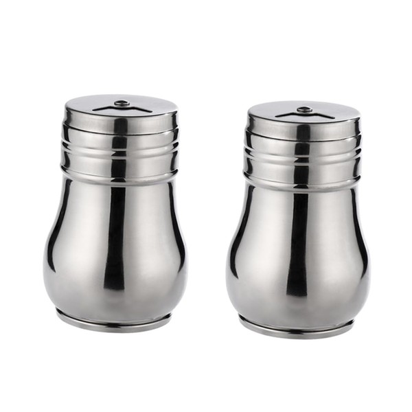 FELTECHELECTR 2 Pack Stainless Steel Seasoning Bottles Salt Pepper Jar