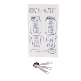 Mud Pie Measuring Spoon and Dish Towel, 2 Piece Set (How to Measure)