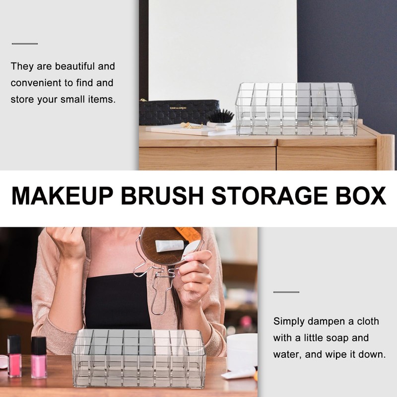 Healeved Acrylic Lipstick Holder with Slots Transparent Cosmetic Organizer for
