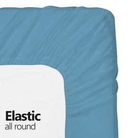 Microfiber 2 Twin XL Fitted Bottom Bed Sheets (2-Pack) 1800 Ultra Soft and Comfy - 15" Deep Pocket, 39" x 80" Great for Dorm Room, Hospital & Split King Dual Adjustable Beds (Light Blue, Twin XL)