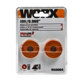 Worx DoubleHelix 065 Inch 2 Pack Grass Trimmer Replacement Spools 20V 32V 40V