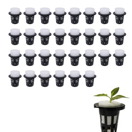 [LUYING] 水耕栽培鉢 30個セット 定植かご プラスチック 広く使用する 水耕栽培ポット 円筒形 有機栽培 植木鉢の定植 定植育苗かご 無肥料 養液 スポンジ付き