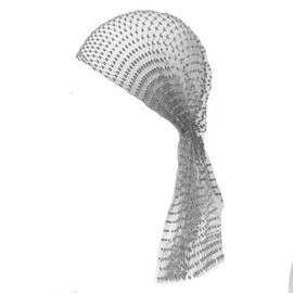 Wisafory Women's Rhinestone Headscarf, Mesh Headband, Glitter, Hip Hop Turban Cap, Elastic Fishnet, Hijab, Tiaras, Headscarves, Hair Bandana, Headpiece for Women, Girls, Grey