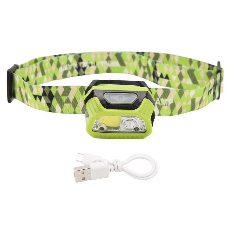 LED Induction Headlamp Waterproof Headband Flashlight for Outdoor Camping Night