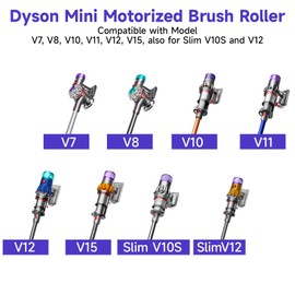 2 Pack Compatible with Dyson vacuum cleaner roller brushes V7 V8 V10 V11 V15 V10S and V12 models (blue washable nylon bristles)