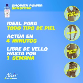 NAIR 20504898 Crema Depiladora Shower Power Aceite Natural de Coco 368gr, color, 368 gram, pack of aquete de, Rosa