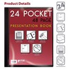 24 Pocket Bound Presentation Book, Black with Clear View Front
