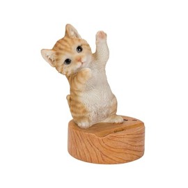 Uvia Dancing H20355-1 Tea Tiger Cat Smartphone Stand 5.0 x 3.8 x 6.3 inches (12.8 x 9.7 x 16 cm), Doll, Figure, Figure, Animal, Garden, Decorative, Realistic, Cute, Cat