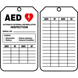 AED Inspection Tags - 5 Pack