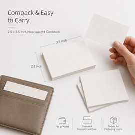 100 Sheets Blank Cardstock 2.5 x 3.5 Inch, 350 GSM Heavyweight Mini Cards