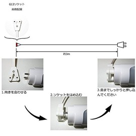 TK-LTSC04 Socket Plug Cord for G13 Direct Outlet AC Plug Cord for One-Side Powered LED Fluorescent Light Inset for Temporary Lighting