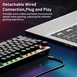 Newmen GM325Pro Mechanical Keyboard,104 Keys Rainbow LED Backlit Wired Gaming Keyboards,Hot-Swap Metal Panel ABS Black Keycaps Gaming Mechanical Keyboard for Windows Laptop PC Linear Red Switches