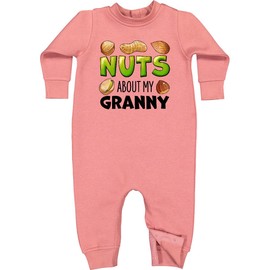inktastic Nuts About My Granny Peanut, Almond, Pistachio Baby Fleece Romper 18 Months Mauve 39f27