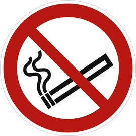 Sign Smoking Prohibited According to ASR A1.3 / DIN 7010, Aluminium, 20 cm Diameter, No Smoking Prohibition, Prohibition Sign, Smoking Not Allowed, Weatherproof