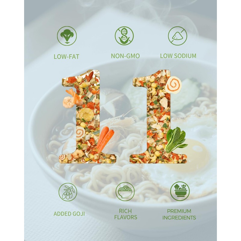 Ramen Toppings Seafood Mix 14oz, 11 Ingredients Blend with Added