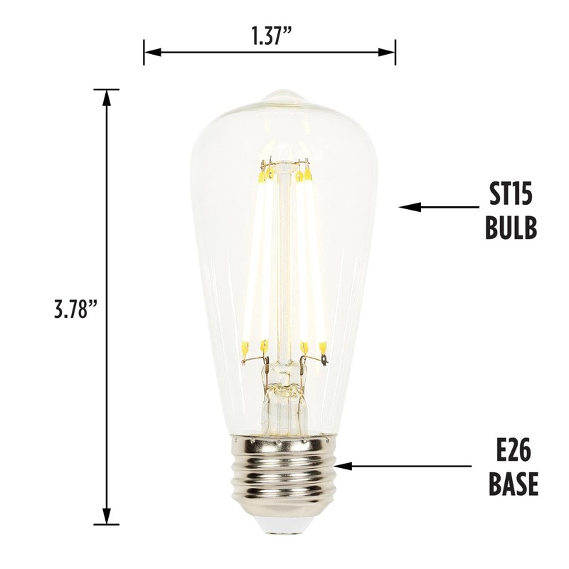 Westinghouse 4518700 6.5 Watt (60 Watt Equivalent) ST15 Dimmable Clear