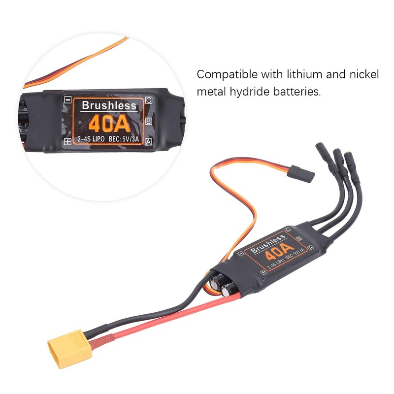 40A Brushless ESC Speed Controller for RC Airplanes 5V/3A BEC
