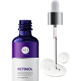 MIST JEWEL Serum Facial Retinol (Vit A), Ácido hialurónico, Vitamina C, Vit E, B5, hidratante y reparador | Suero para hombres y mujeres Anti manchas Nocturno, cuidado facial iluminador e hidratante de alta efectividad 50ml