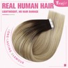 YoungSee Tape in Extensions Human Hair Ombre 14In Invisible Tape