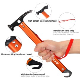 TAGVO Camping Hammer, Multifunctional Outdoor Camping Mallet Aluminium Tent Hammer with Tent Stake Remover