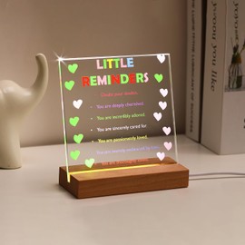 YummyCarrot Inspirational Gifts Plaque for Boosting Self-Confidence, Motivational Gifts for Overcoming Doubt and Despair Sign with LED Wooden Stand for Office Desk Table Glass Decor