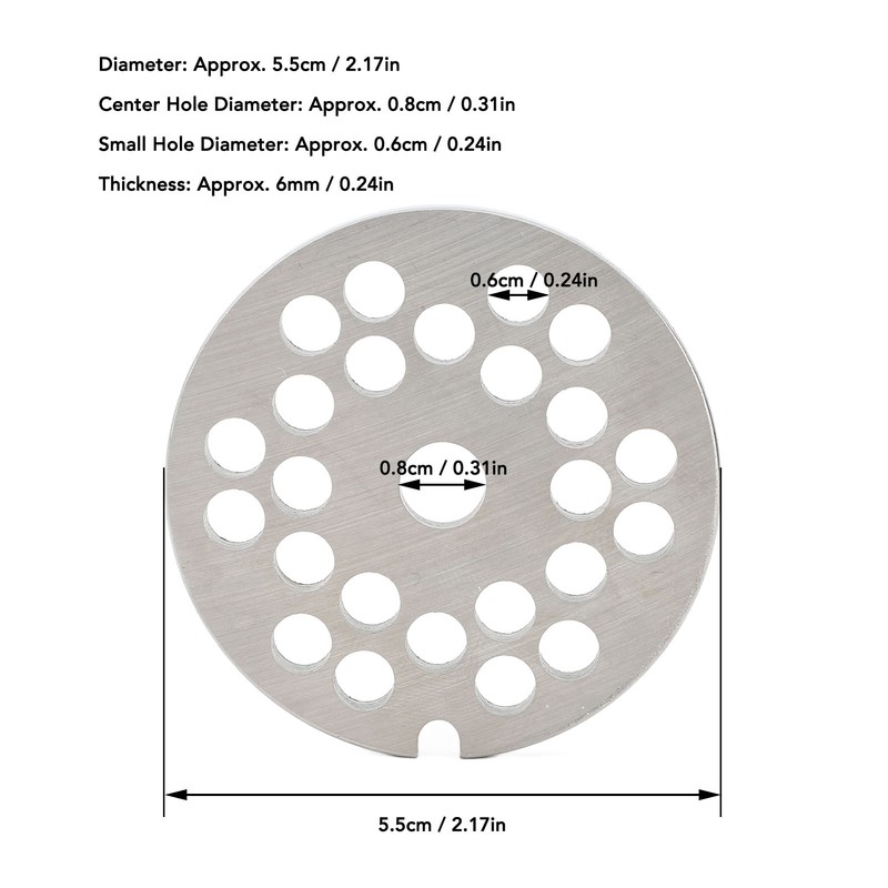 2pcs Meat Grinder Plate Disc Blade Sharpness Blade Rustproof Reusable