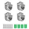 4PCS U Shaped Zinc Alloy Closet Pole Rod End Supports