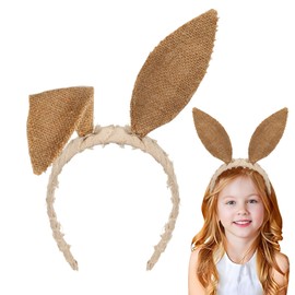 Bunny Ears Headbands Easter Headband Brown Bendable Rabbit Ears Cute Happy Easter Headwear Hair Accessories (A)