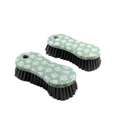 cepillo para polvo multiusos para fregar impreso de diseño resistente, paquete de 2 (verde)