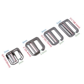 VersaKits 10 Pcs Heavy Duty Metal G Hooks 3/4 Inch Matte Black Flat Tri-glide Hook Sildes Adjustable Fastener Belt Buckles for Strap Webbing