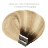 LacerHair Tape in Hair Extensions Human Hair Caramel blonde Mixed