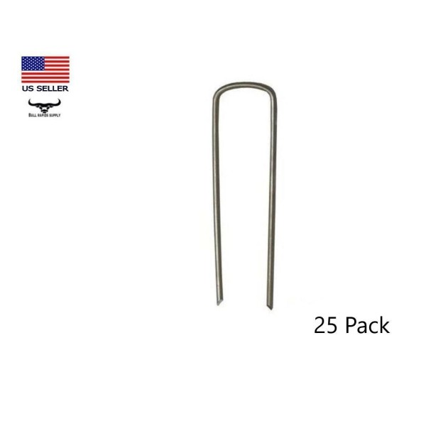 Glamos Wire 25 pack 4" Steel Staple Landscape Pin Sod