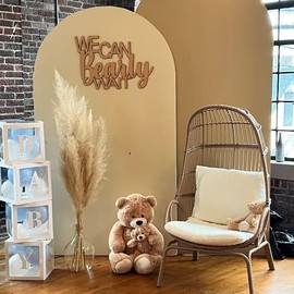 We Can Bearly Wait Wooden Backdrop Sign, Baby Shower Decoration Backdrop,Gender Reveal | Photo Prop | Decal Sign,Baby Newborn Party Decorations