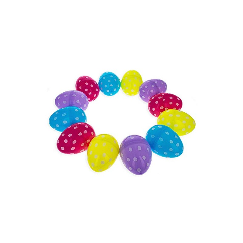 12 Bright Pattern Plastic Easter Eggs