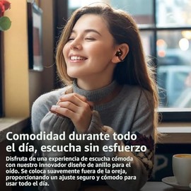 TOZO OpenEarRing - Auriculares inalámbricos con clip de oreja abierto, ligeros, cómodos, con Bluetooth 5.4 de reproducción de 40 horas, con diseño de 