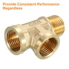 sourcing map Brass Tee Pipe Fitting, G1/2" (Female x Female