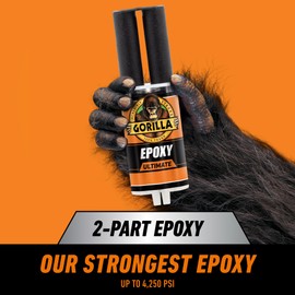 Gorilla Epoxy Ultimate, Waterproof, 10 Minute Set, Permanent Bond, Dries Black, 0.85oz Syringe (Pack of 1)