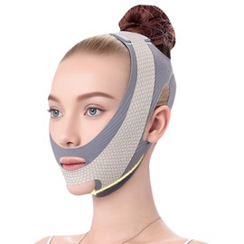 Anti Schnarchen Kinnriemen, Verstellbares Schnarchstopper, Gesichtsformung Gurt, Doppelkinn Schlankheitsgürtel, Verstellbares Schnarchen Verhindern, Geeignet für Männer und Frauen (Grau)