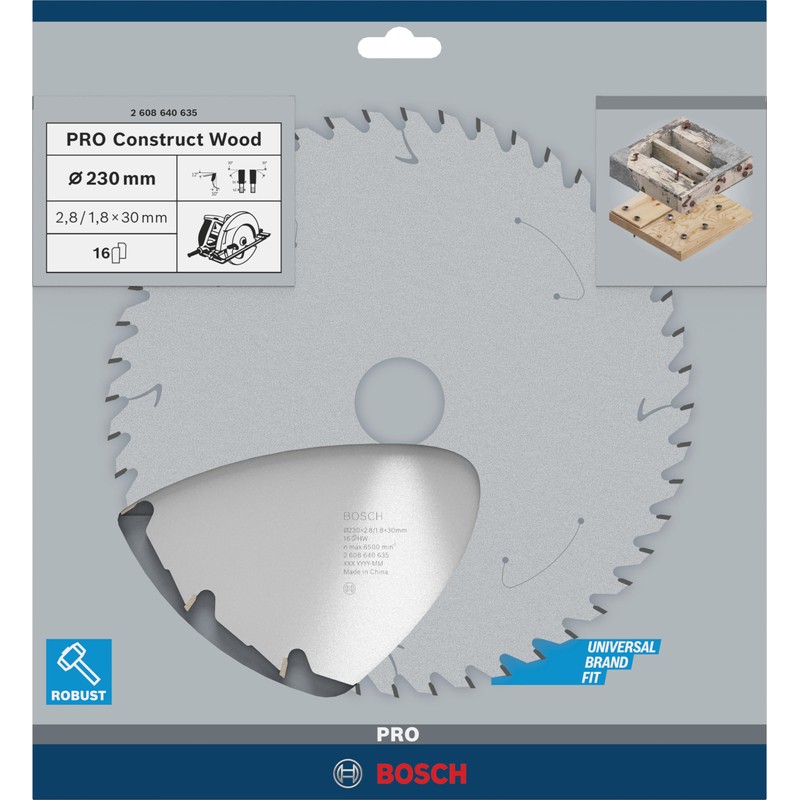 Bosch 2608640635 230 x 2.8 x 30 mm Construction Wood
