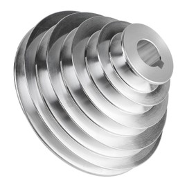 SWAWIS 5 Slot Pagoda Pulley, 24 mm Bore, 54 mm - 150 mm Outer Diameter, 5 Step Pulley Aluminium for A Type V-shaped Belts, 12.7 mm Belt Width