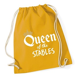 Hippowarehouse Queen of the Stables Horse Riding Drawstring Cotton School Gym Kid Bag Sack 37cm x 46cm, 12 litres