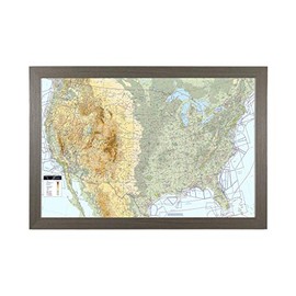 Push Pin Travel Maps USA VFR Pinnable Pilot's Map - Barnwood Gray Frame - 27.5 inches x 39.5. inches - Aviator's Map - Chart Your Flights!