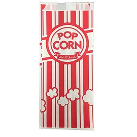 Carnival Style Paper Popcorn Bags, 50 1oz bags, Red & White Striped, Movie Theater Popcorn Bags