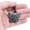 Loveliome Natural Crystal Stones Butterfly Skull Pendant,Adjustable Black Cord Gothic